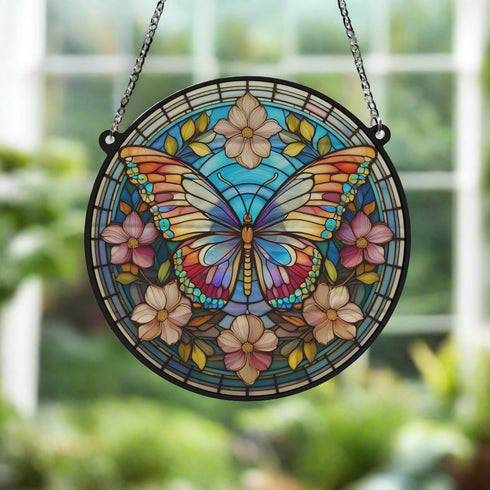 Butterfly Stained Glass Effect Suncatcher